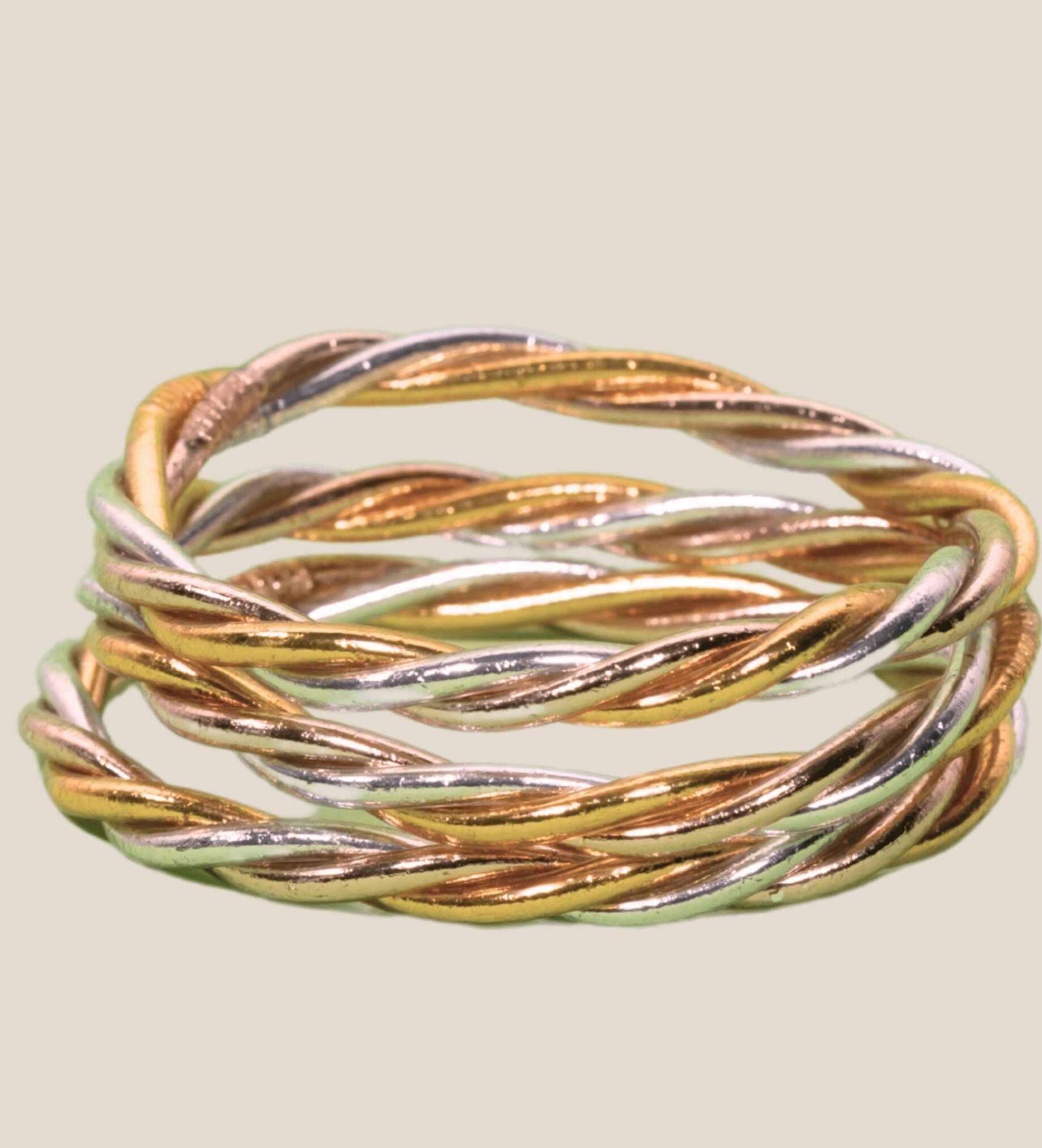 Jonc Bouddhiste Twist Fin 3 Couleurs