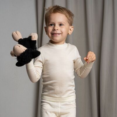 Kids' Merino wool 160gsm Long Sleeve Crew Natural