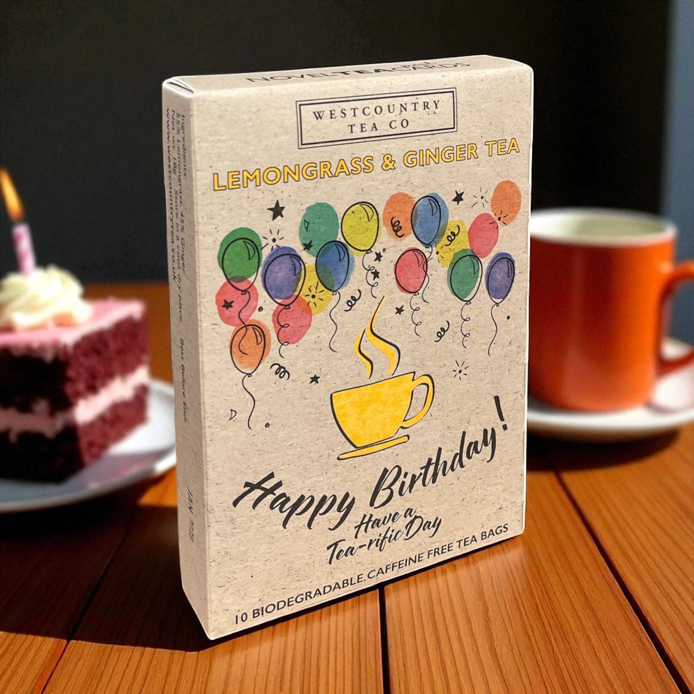 Lemongrass and Ginger Tea Happy Birthday novelTEAcard