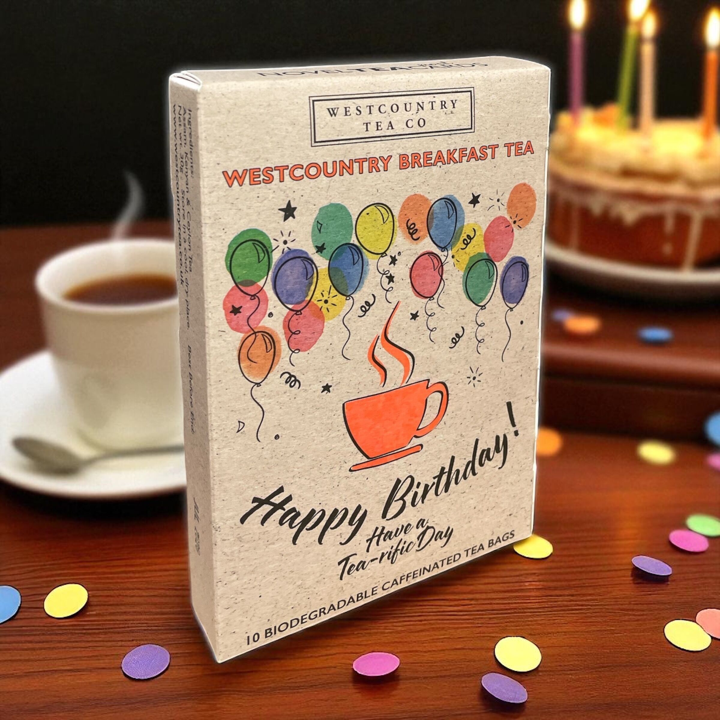 Westcountry Breakfast Tea Happy Birthday novelTEAcard