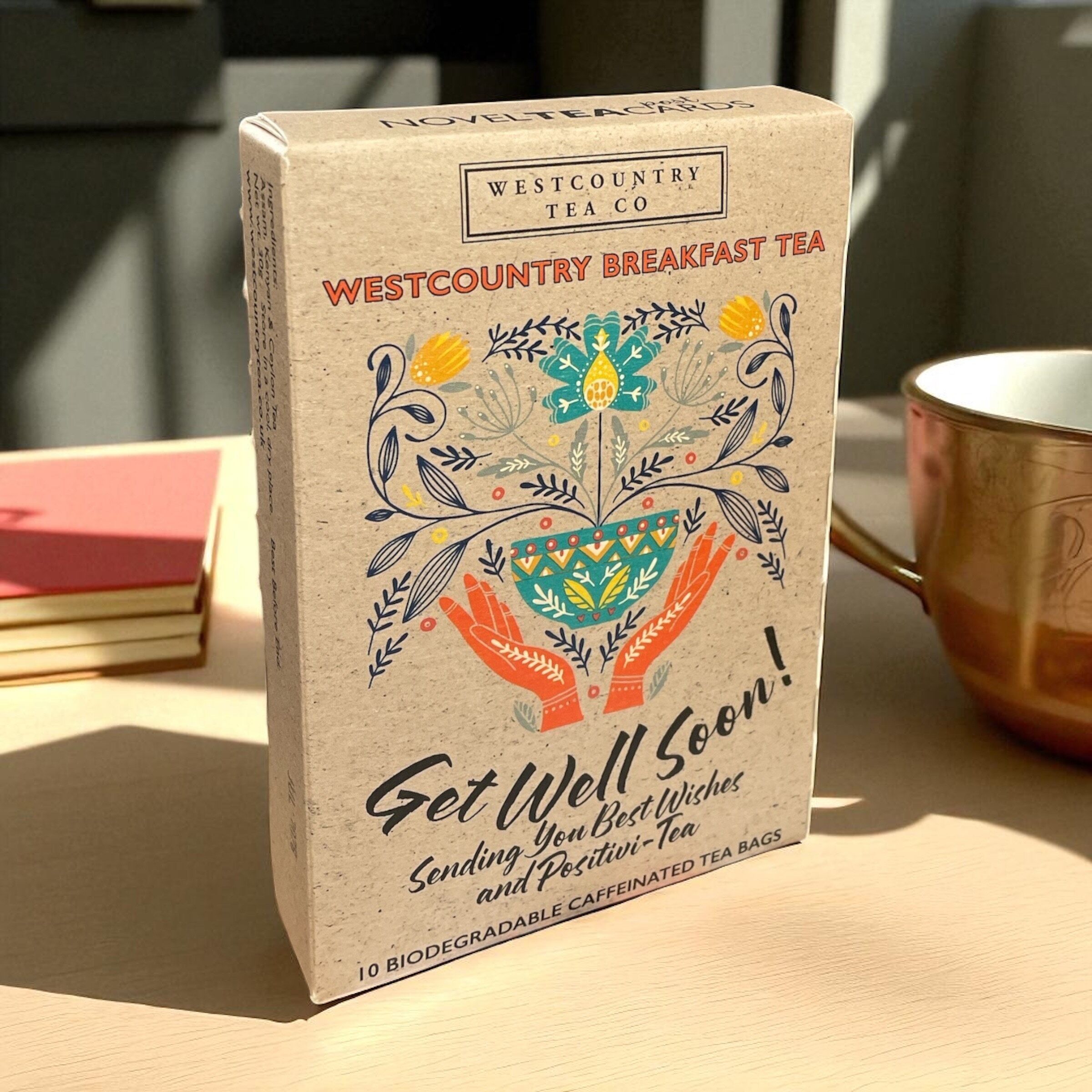 Westcountry Breakfast Tea Get Well Soon novelTEAcard