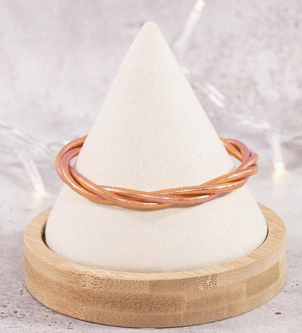 Buddhistisches Armband mit gedrehter Form, edler Champagner