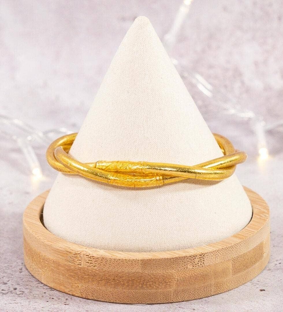 Buddhistisches Mantra-Armband mit gedrehter Form, GOLD