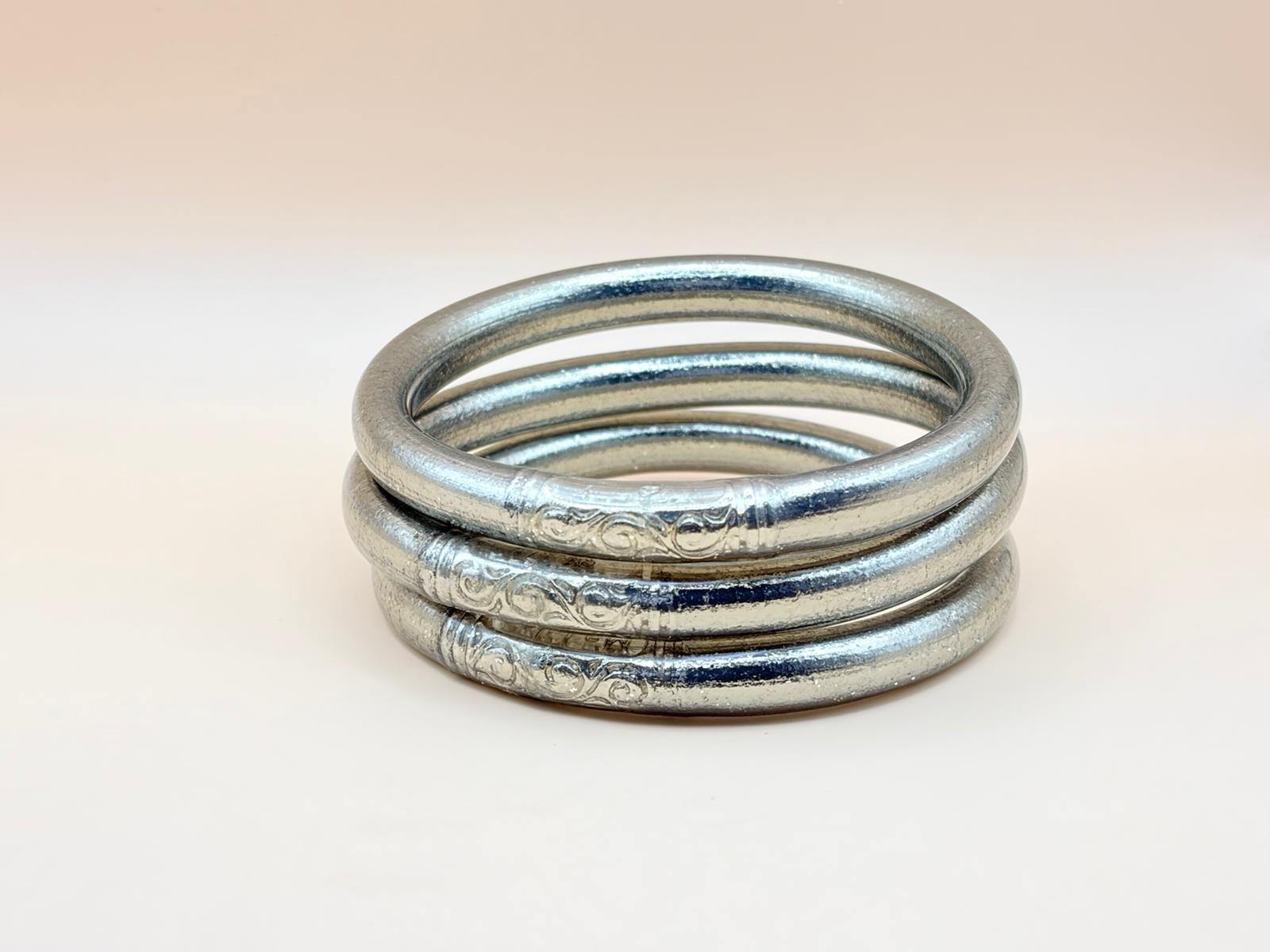 Jonc bouddhiste 8mm Iconique ARGENT ANTIQUE