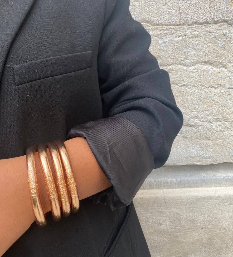 Ikonisches 8-mm-Buddhistenarmband in Champagner