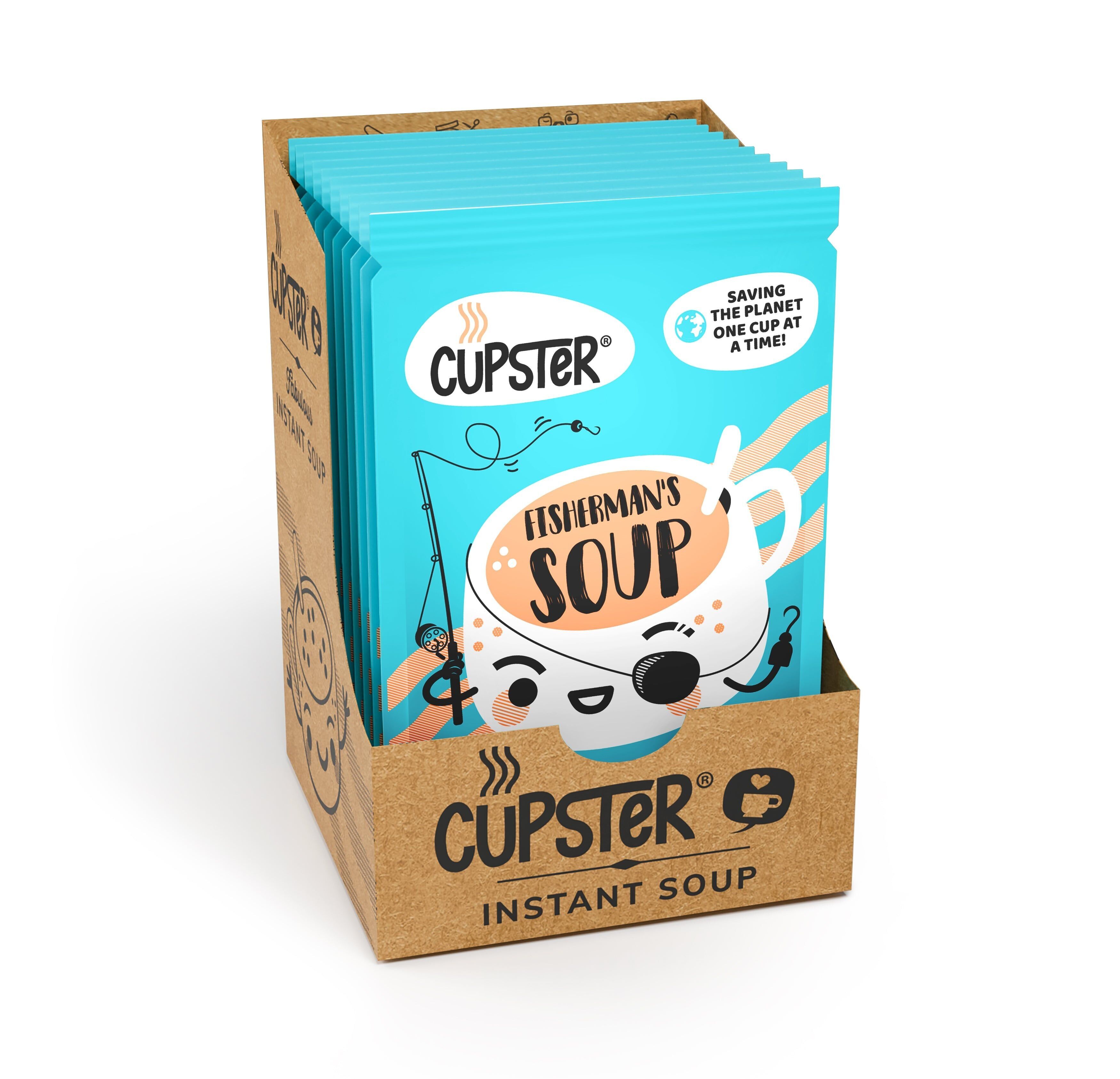 Sopa instantánea de pescador Cupster, paquete de 10 (10 x 15 g)