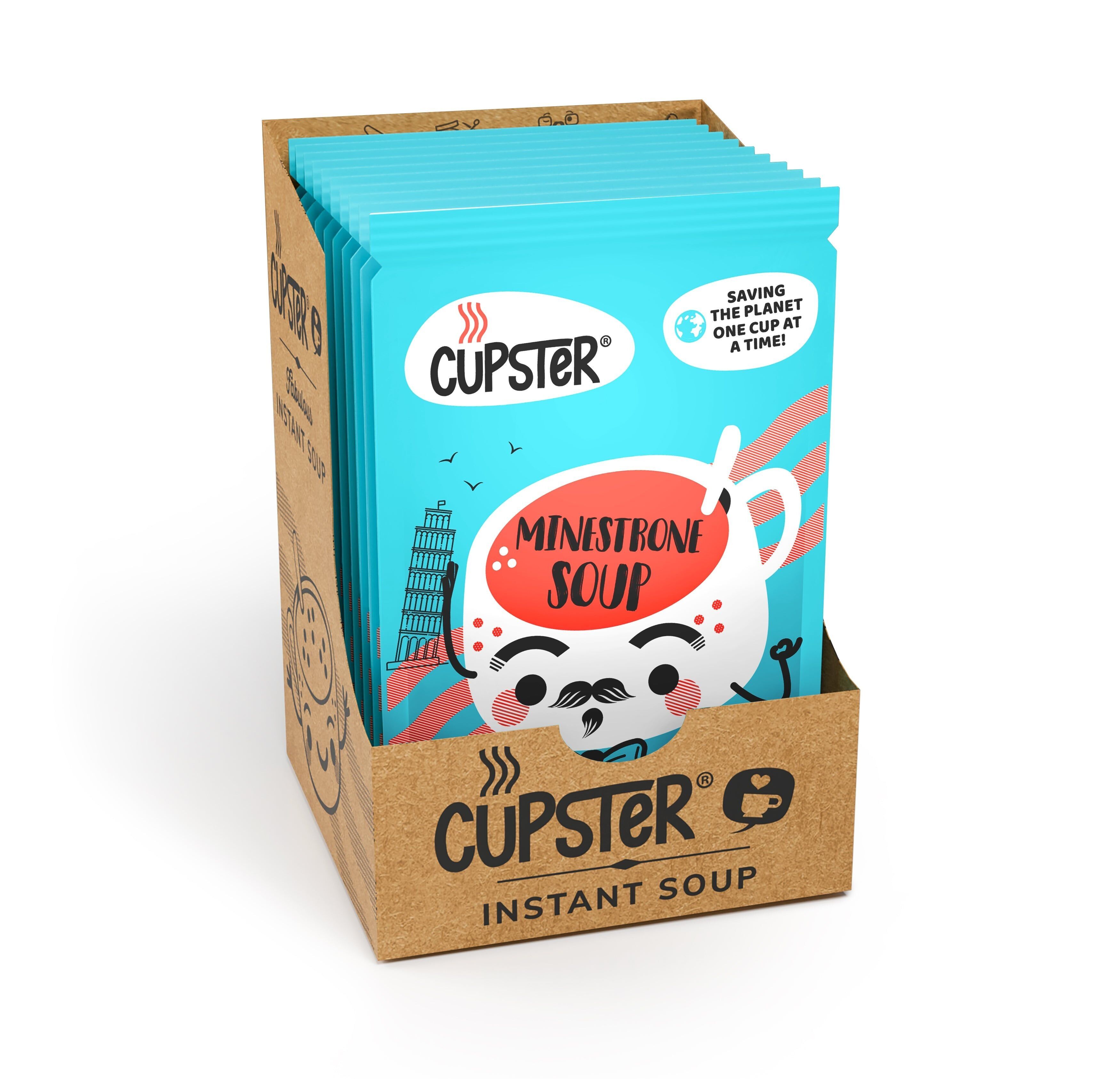Sopa minestrone instantánea Cupster, paquete de 10 (10 x 15 g)