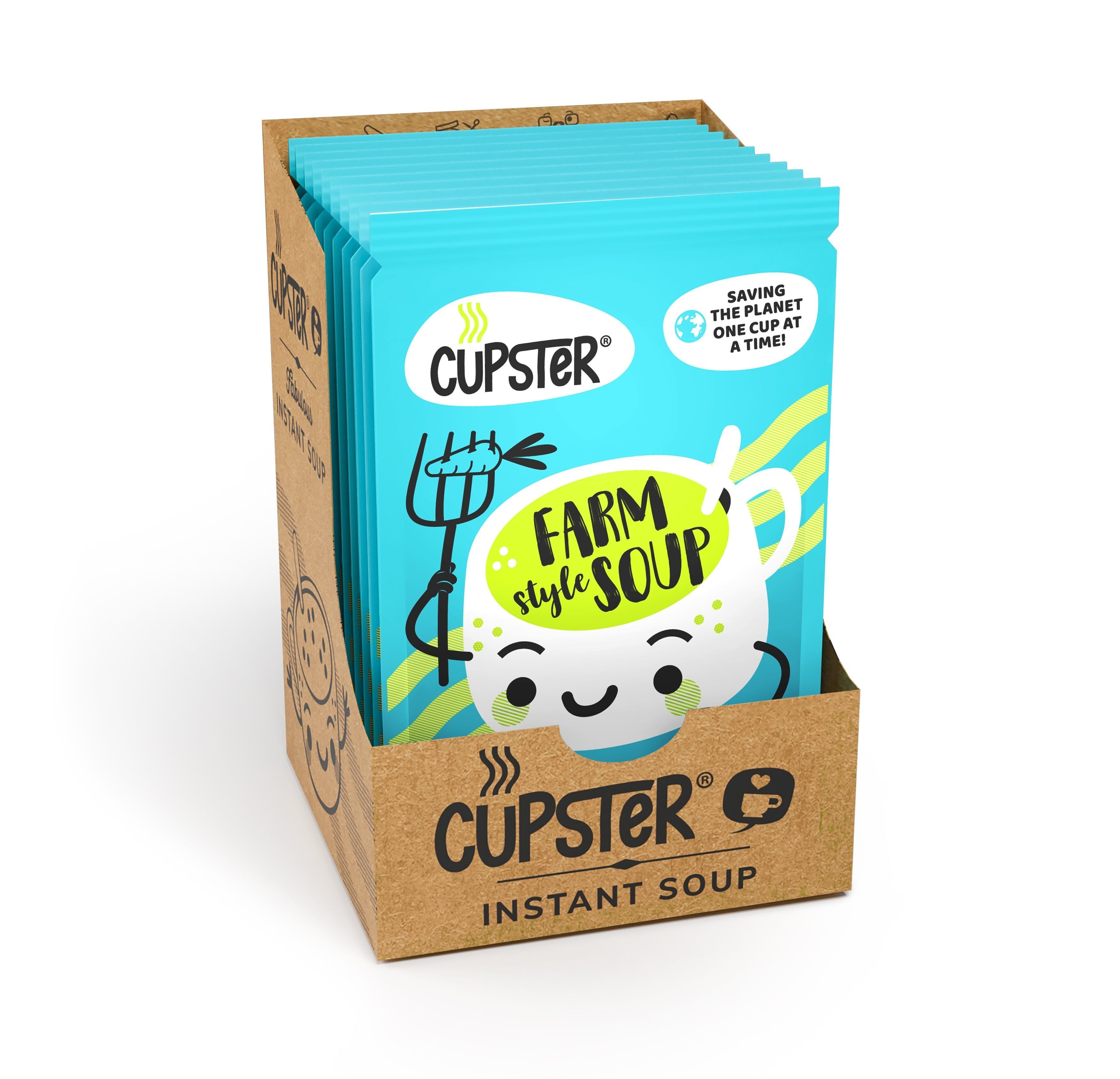 Sopa instantánea estilo granja Cupster, paquete de 10 (10 x 14 g)