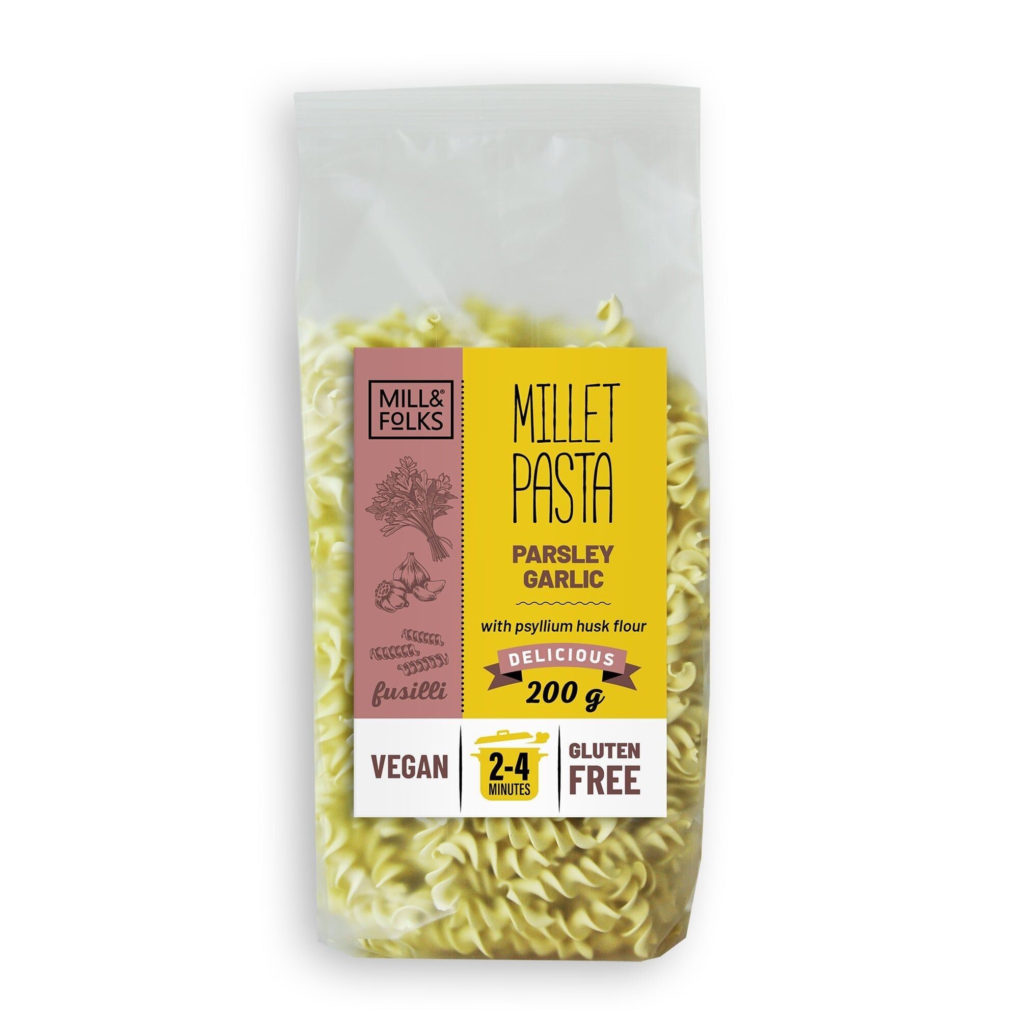 Pasta de mijo fusilli perejil-ajo 200g