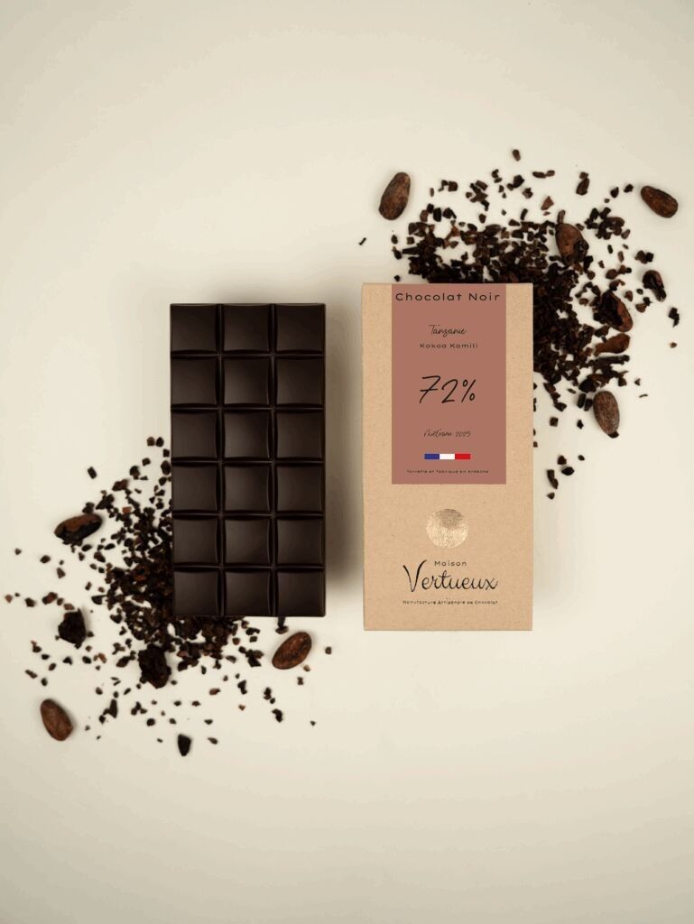Tanzanian Dark Chocolate Bar – Kokoa Kamili 72% 80g - Bean to bar - Committed artisan cocoa roaster - Quality artisan producer - Culinary College of France