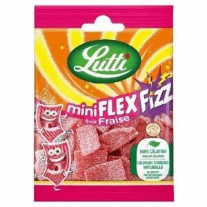 Mini Flex Fizz Fraiz 90g – Bonbons Acidulés Goût Fraise – Sachet 90g