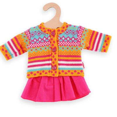 Cardigan y falda de muñeca "Jolly", pequeño, talla 28-35 cm