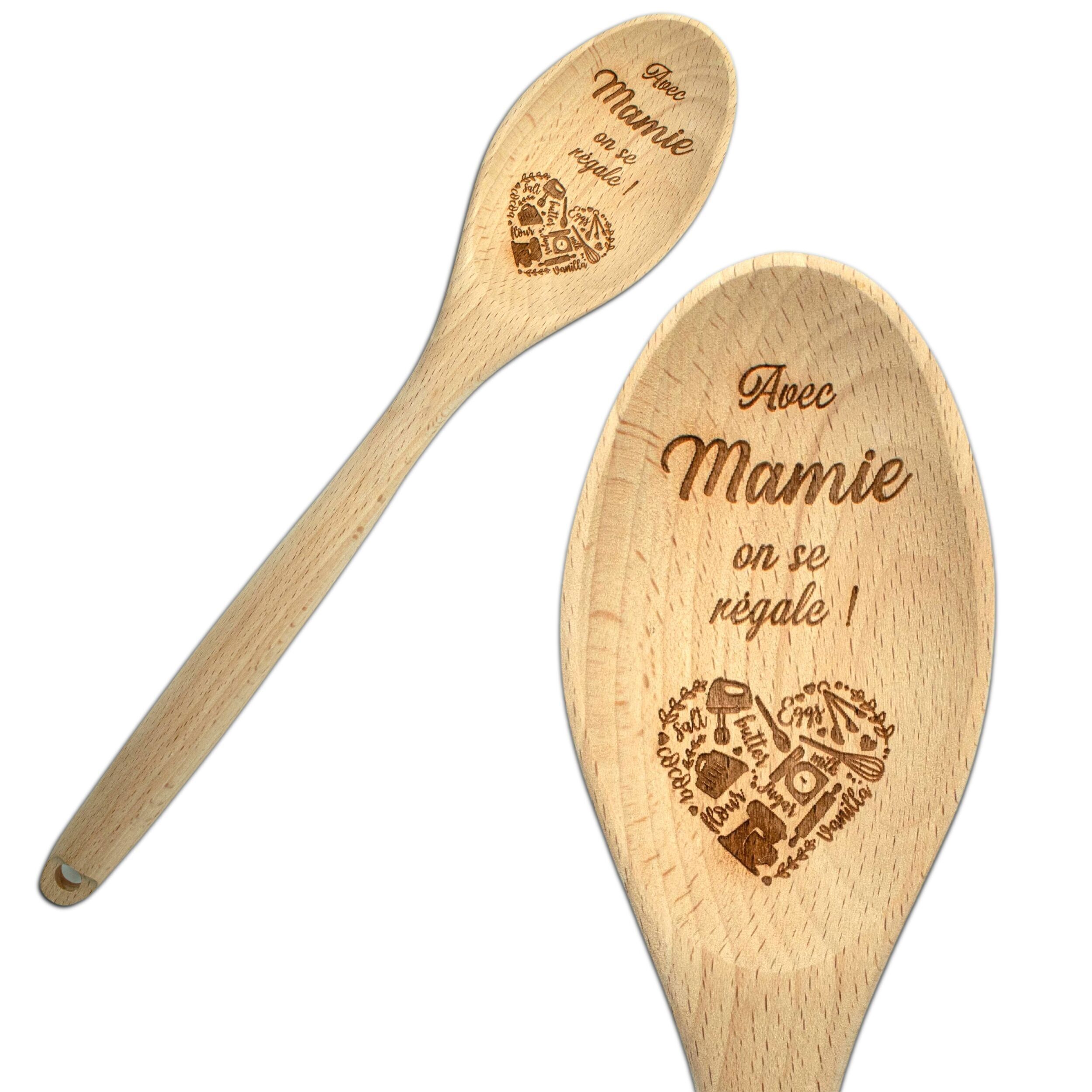 Cuillère en bois - Mamie régale - Cadeau fête des grands-mères - Ustensile de cuisine