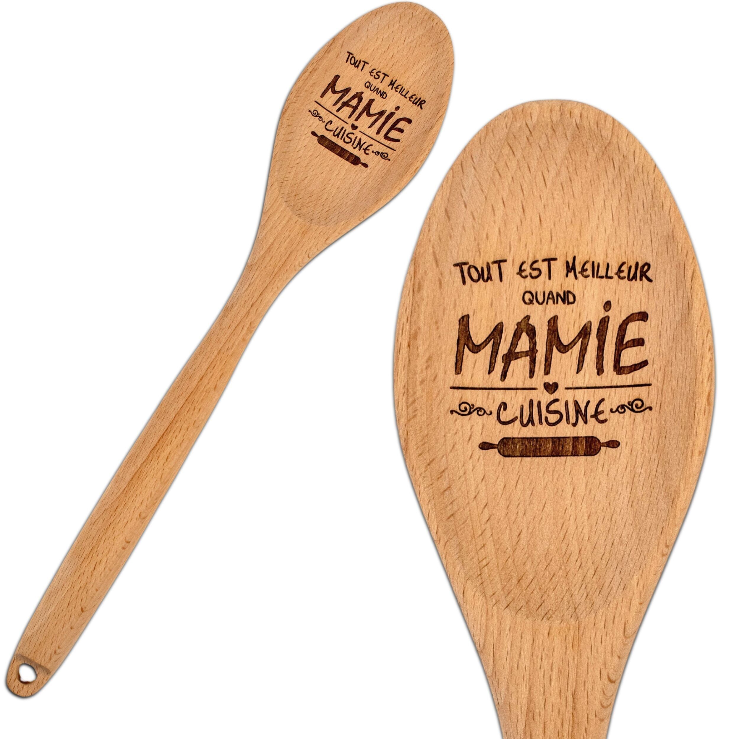 Cuillère en bois - Mamie Cuisine - Cadeau fête des grands-mères - ustensile de cuisine