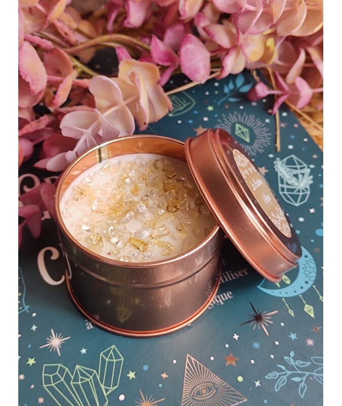 Citrine lithotherapy candle