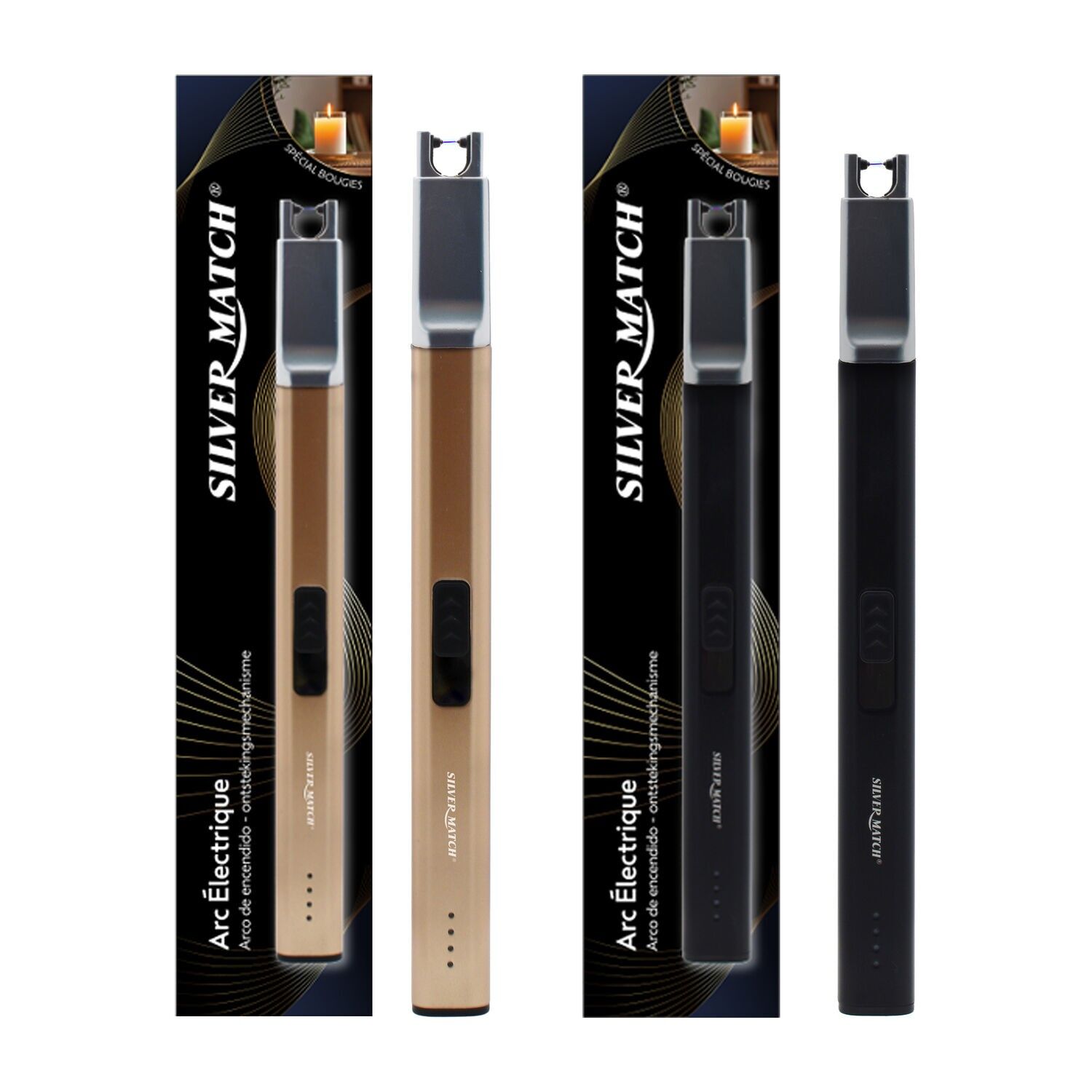 Allume bougie à arc électrique rechargeable - Silver Match