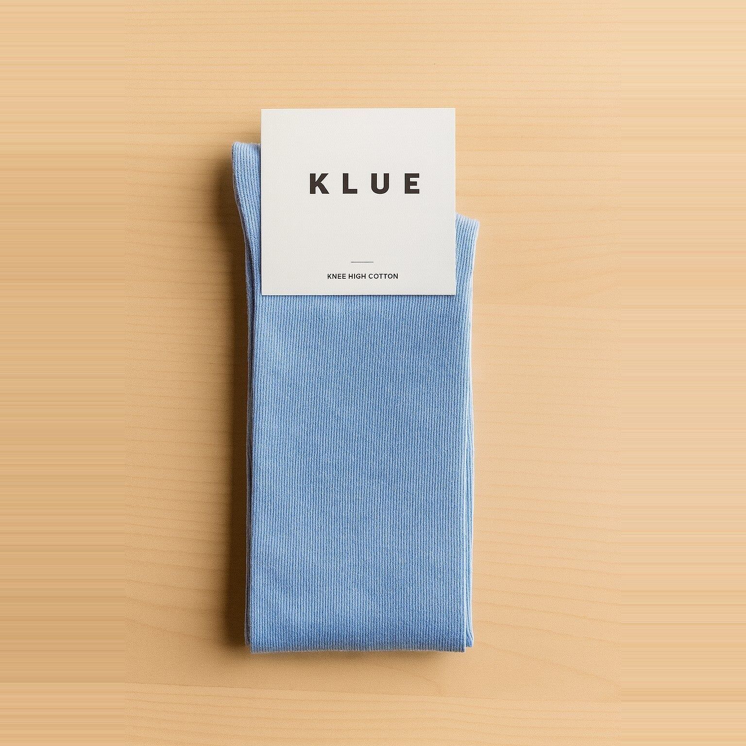 KLUE Baumwoll-Kniestrümpfe, einfarbig | HIMMELBLAU