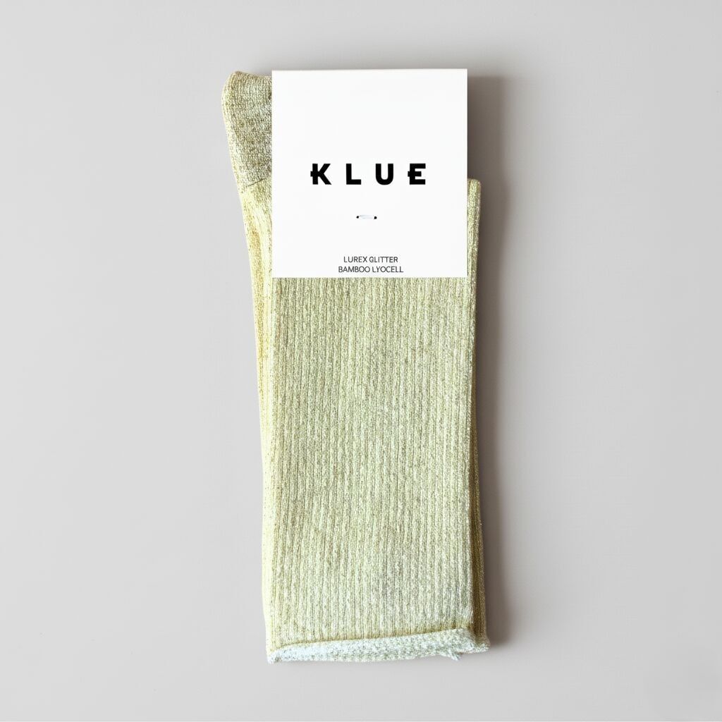 KLUE Glitzer-Lurex-Socken aus umweltfreundlichem Lyocell | Zitrone