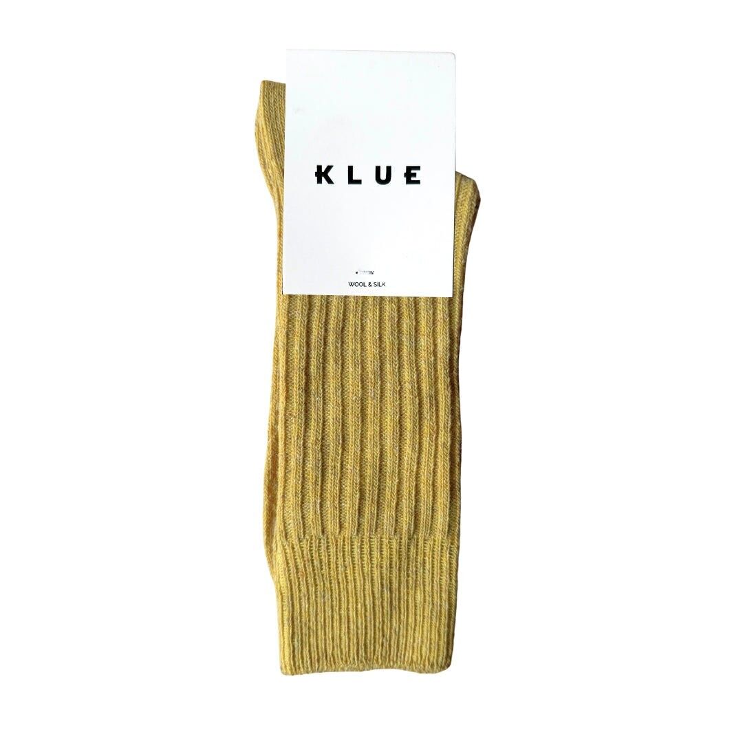 KLUE Seiden- und Wollsocken DUST STAR | Senfgelb