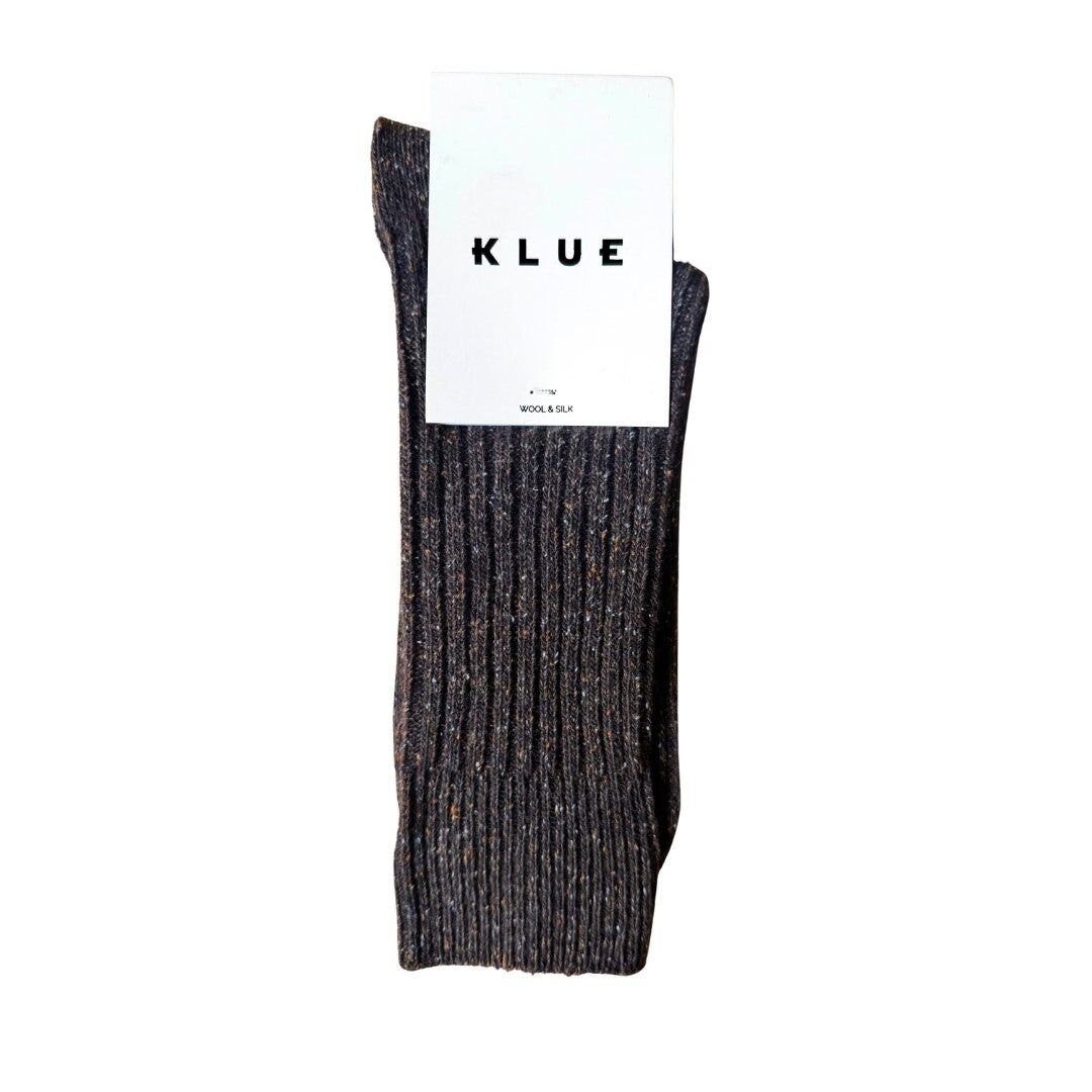 KLUE Seiden- und Wollsocken DUST STAR | Schokoladenbraun