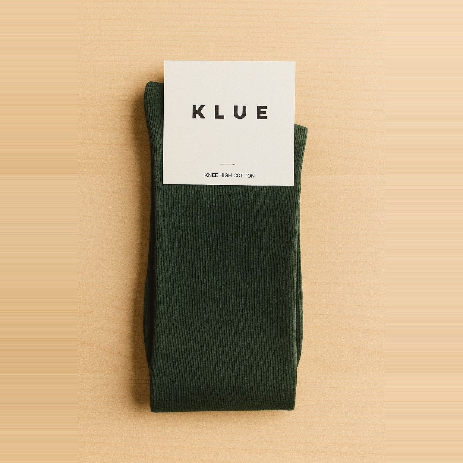 KLUE Baumwoll-Kniestrümpfe, einfarbig | Dunkelgrün