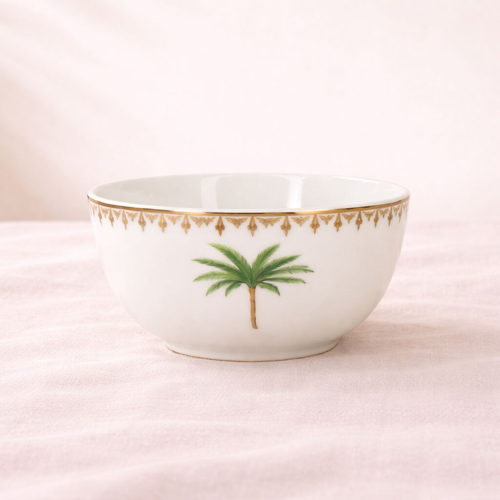 45cl porcelain bowl with palm tree motif - ATLAS
