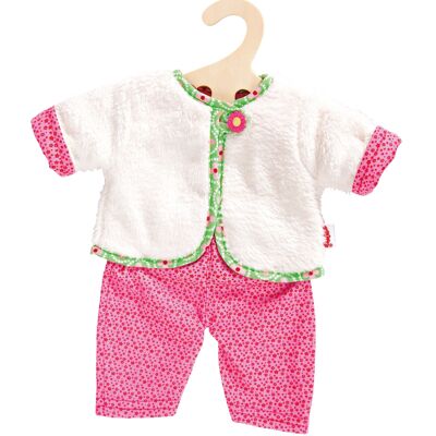 Ensemble veste doudou réversible "Blumi", taille. 38 à 45 cm