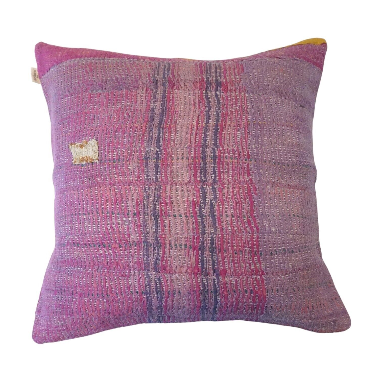 Quadratisches Kantha-Kissen Nr. 105