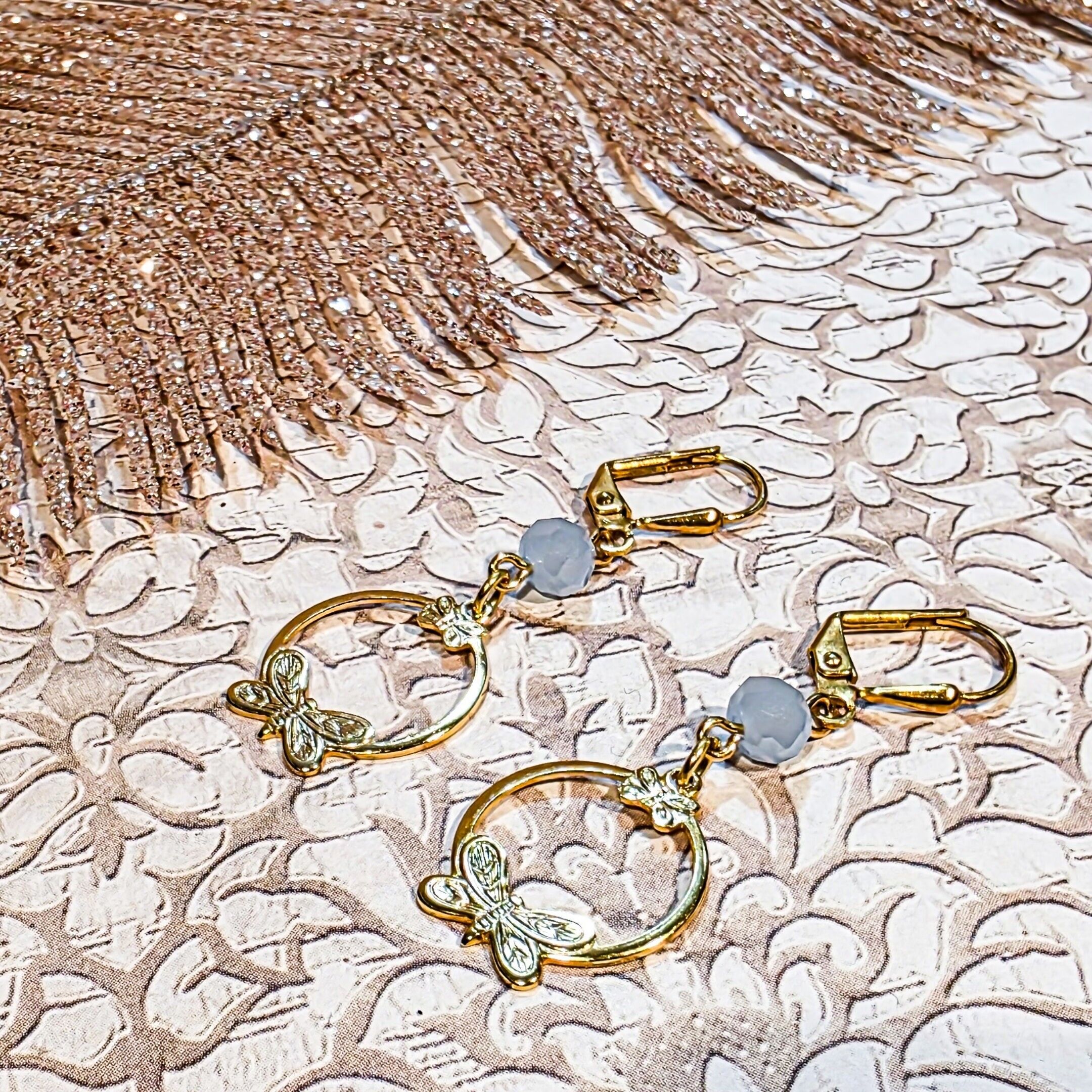 Boucles perles facettes laiton doré 24k Bijou inox Fête des mères Cadeau Maman Cadeau Maîtresse Noël