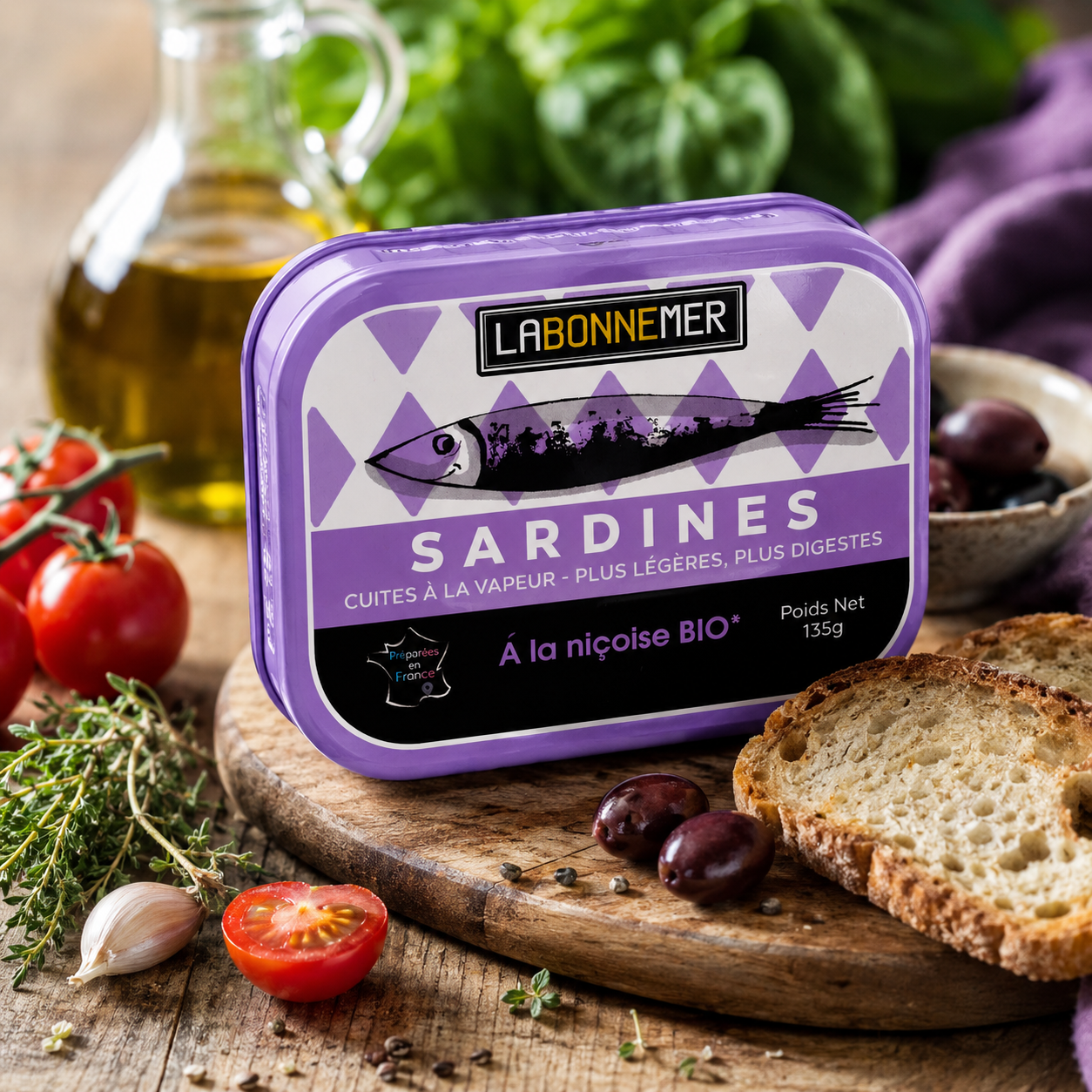 Organic Sardines Niçoise Style