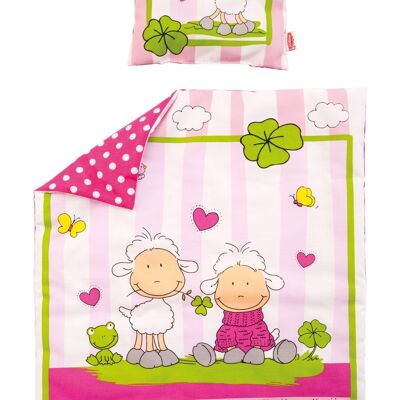 Puppenbettdecke (45x35 cm) mit Kissen (17x17 cm)