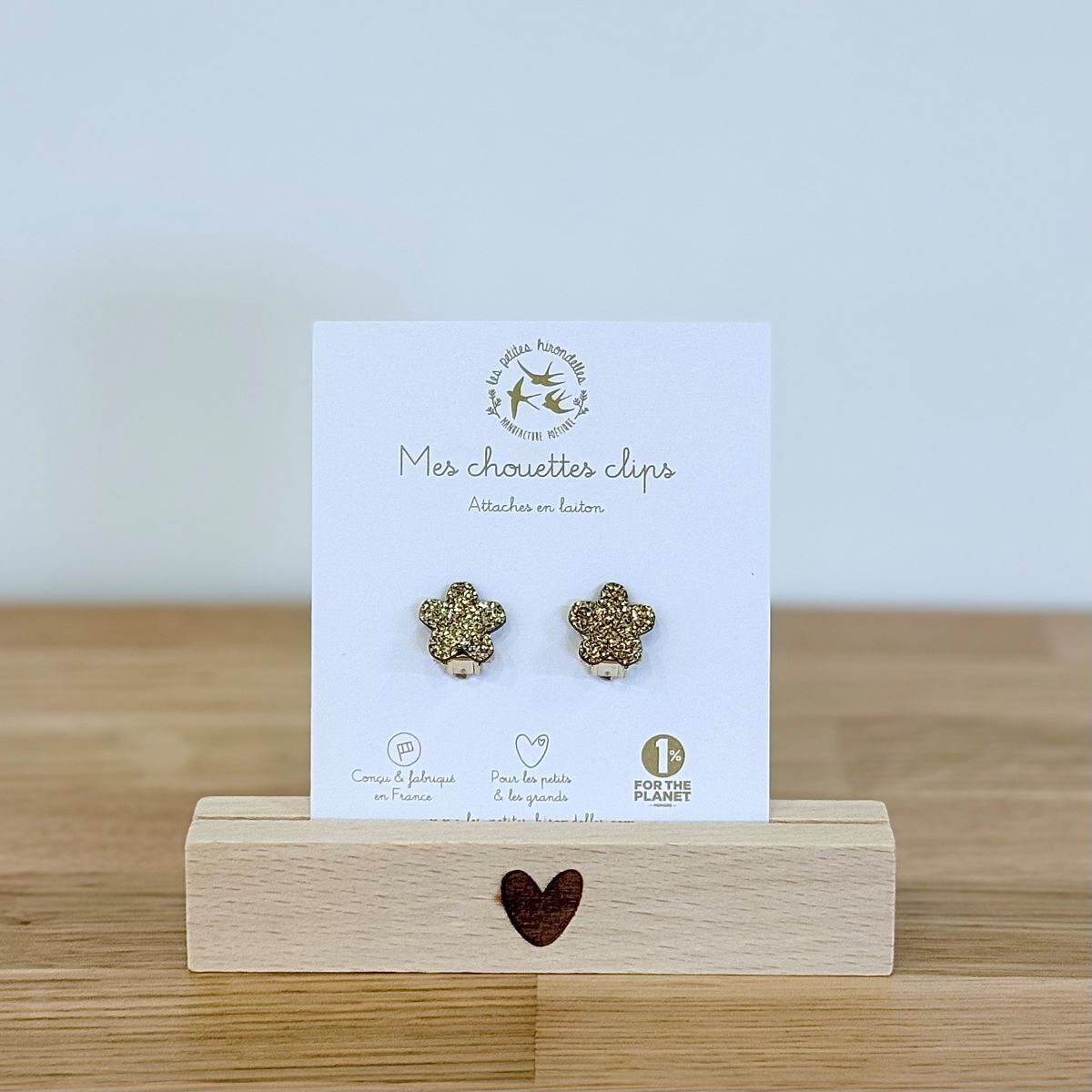 Boucles clips pailletées - Fleurs