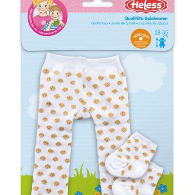 Doll tights with socks, golden dots, size. 28-35 cm