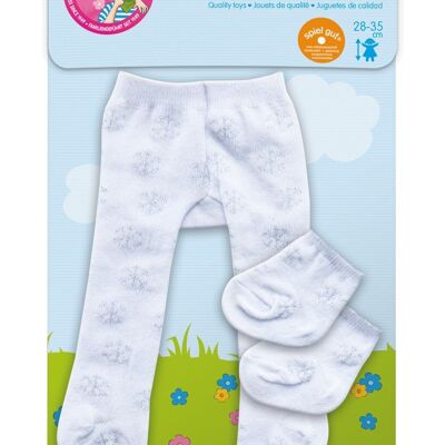Doll tights with socks "ice crystals", size. 28-35 cm