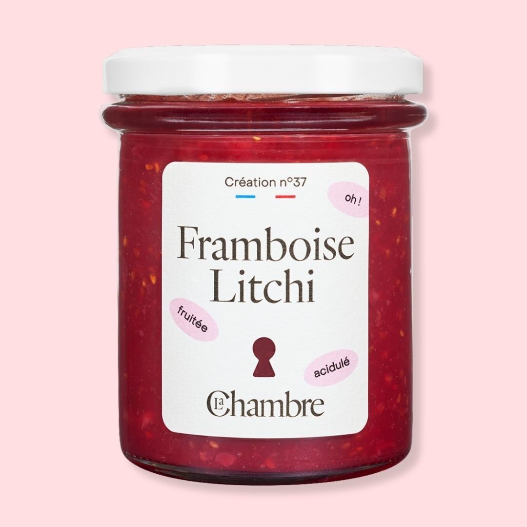 Mermelada de frambuesa y lichi Tamaño: 200 g