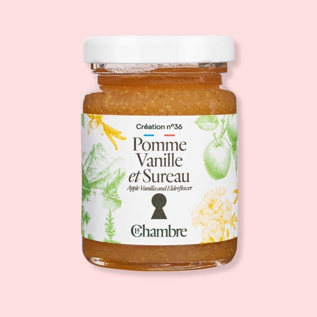 Mermelada de manzana, vainilla y flor de saúco Tamaño: 100g