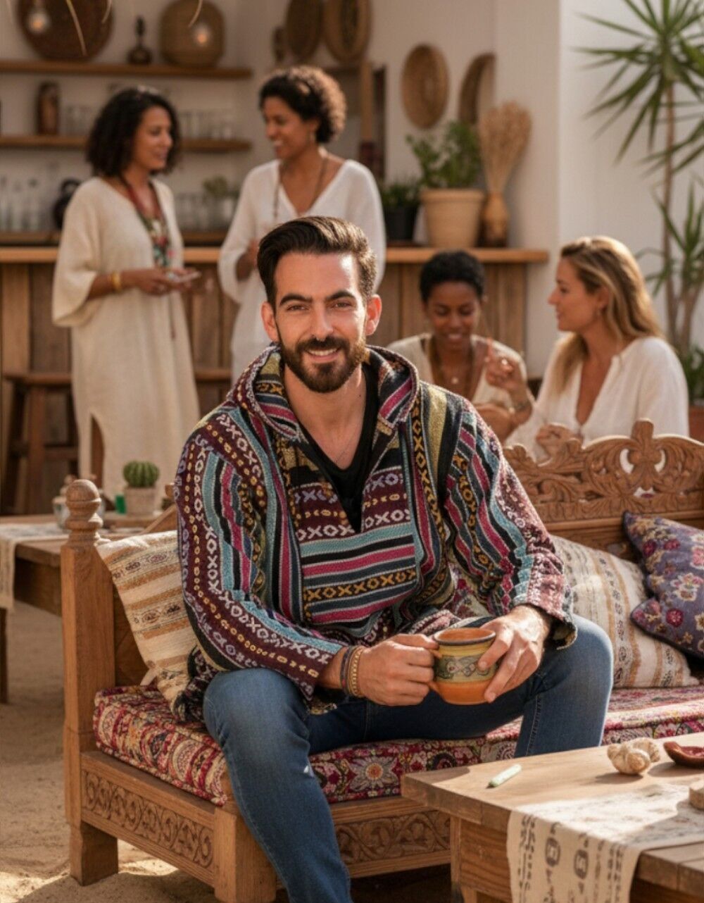 Sudadera boho étnica de algodón artesanal | Kimago