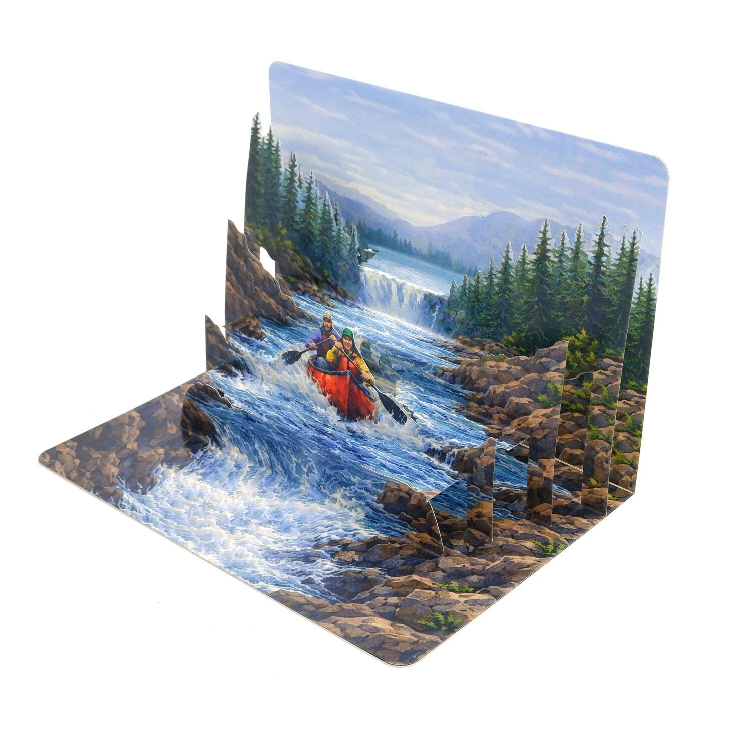 Pop-up map "Adventure", canoeing and travel