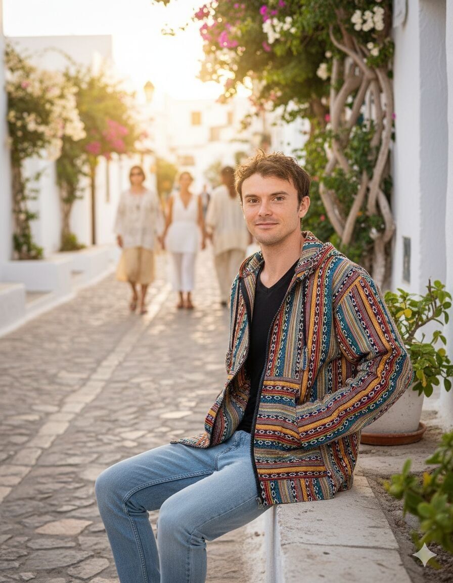 Chaqueta hippie de algodón artesanal estilo boho | Kimago