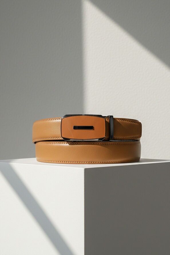 Ceinture automatique homme sans trous en croûte de cuir de vachette CAU35-4095