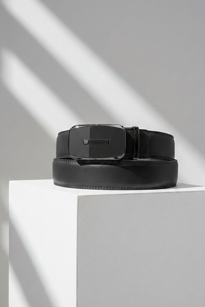 Ceinture automatique homme sans trous en croûte de cuir de vachette CAU35-4095