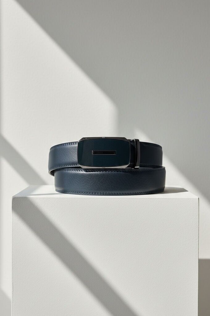 Ceinture automatique homme sans trous en croûte de cuir de vachette CAU35-4095