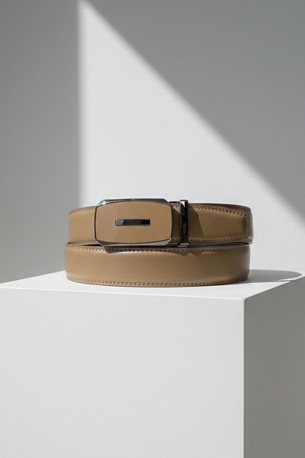 Ceinture automatique homme sans trous en croûte de cuir de vachette CAU35-4095