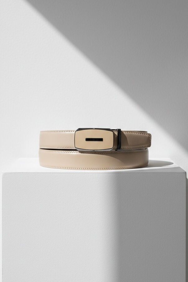Ceinture automatique homme sans trous en croûte de cuir de vachette CAU35-4095