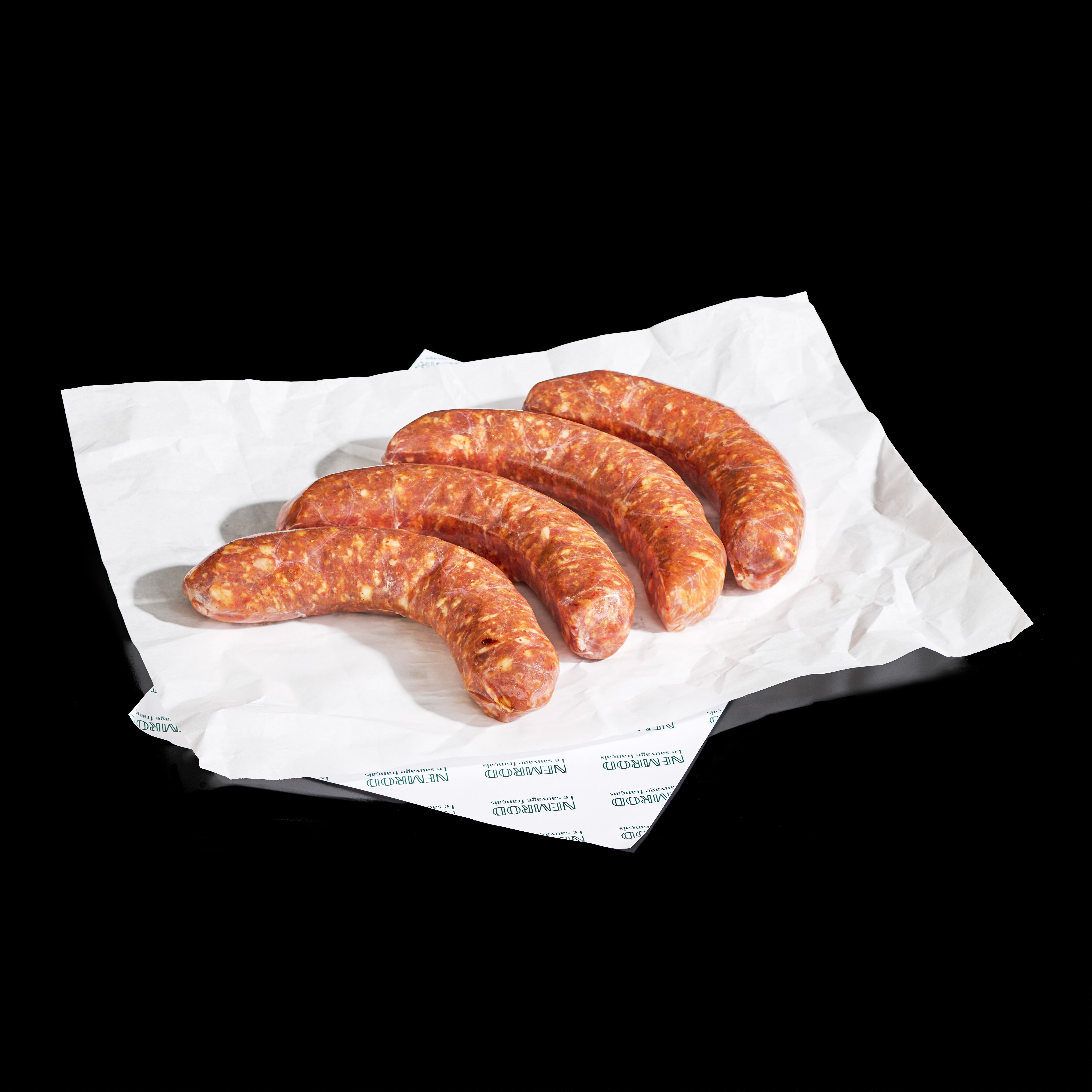 Wildschweinwurst mit Espelette-Pfeffer – 6 x 4 Stück à 130 g