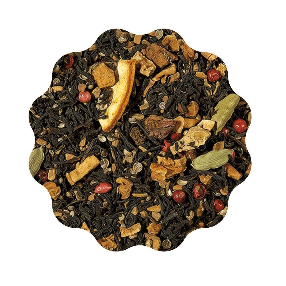 Black tea, orange biscuits