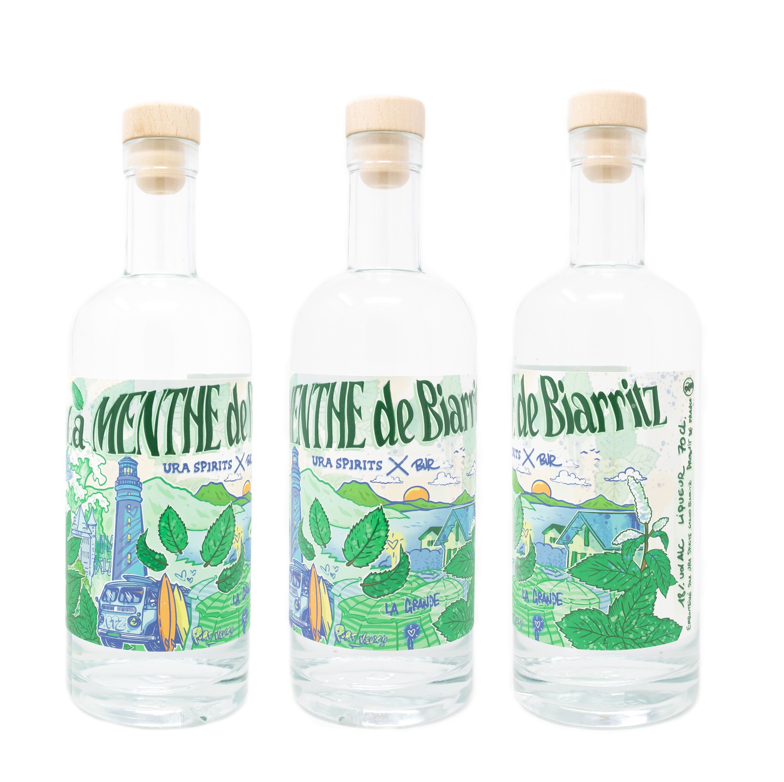 "La Menthe de Biarritz" (3 organic mints liquor no colorant) - 70cl