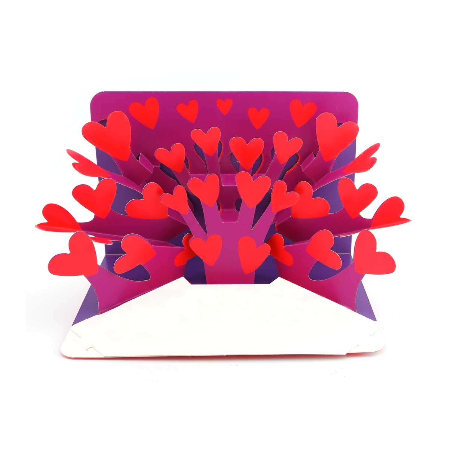 Pop-up card "Lots of heart", Valentine's card for lovers
