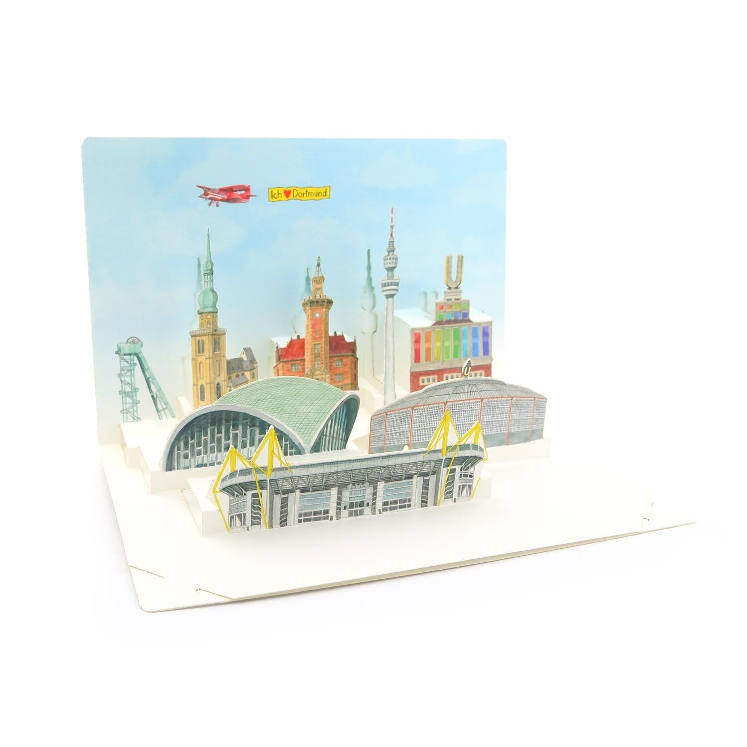 Pop-up map "Dortmund", postcard