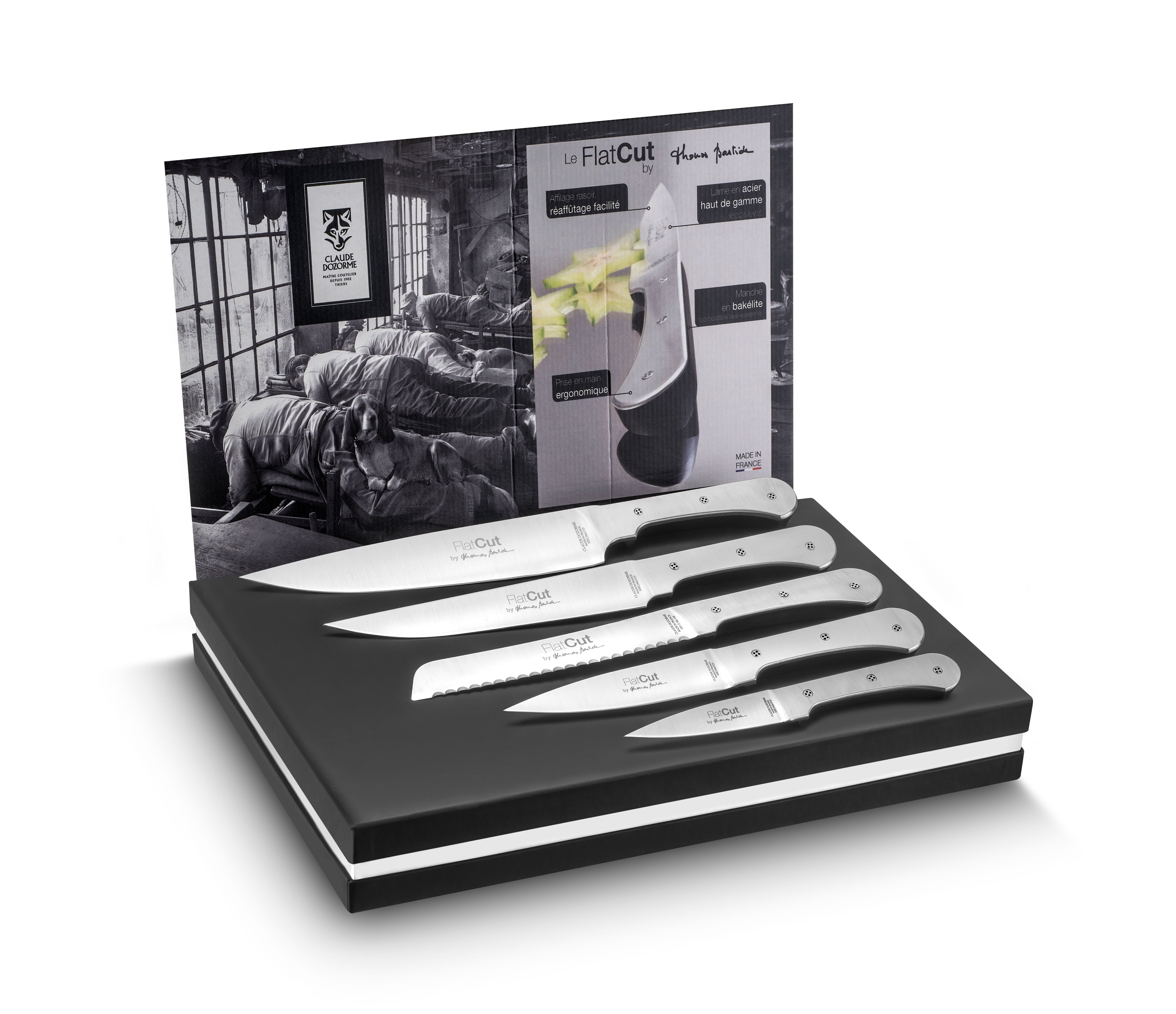 5-Piece Carving Set (20 and 15 cm, Bread, Sole Fillet, Serving) - By Thomas Bastide